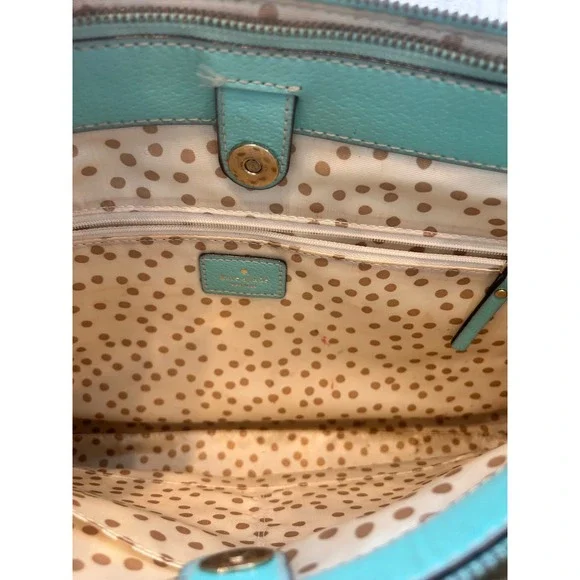 Kate Spade New York Turquoise Leather Satchel Handbag - Picture 9 of 10